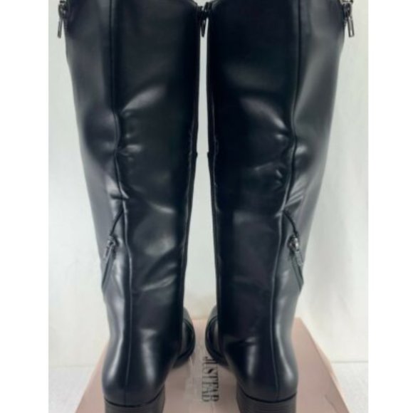 JUST FAB Women's Black Dakota Faux Leather Boots - Picture 3 of 4